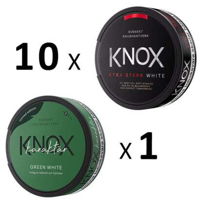 Knox 10 st Xtra Stark White Portion och 1 st Karaktär Green 11 pack