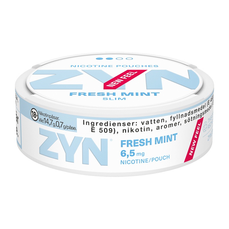 Buy Zyn Fresh Mint Slim All White Snus online, SnusExpress