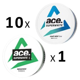 ACE X Mix pack 10 st Cool Mint Low 1 st Spearmint