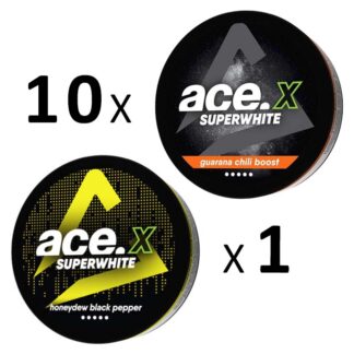 ACE X Mix pack 10 st Guarana Chili Boost 1 st Honeydew Black Pepper