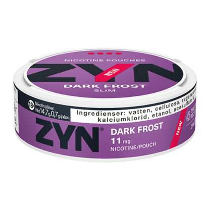 ZYN Slim Dark Frost Extra Strong Liggande