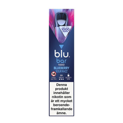 Blu Bar 1000 Blueberry Sour Razz 20mg