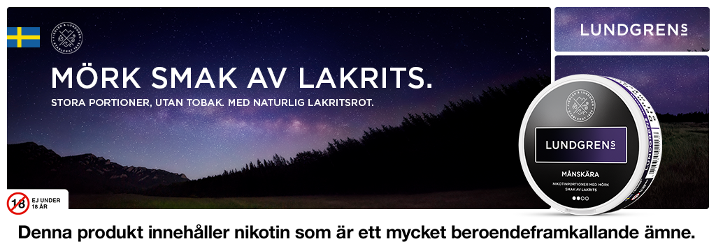 Lundgrens Månskära Vitt Snus Banner