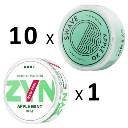 Swave Mix 10 st Apple XO Slim Strong och 1 st ZYN