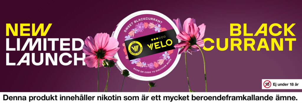 VELO Sweet Blackcurrant Top Banner