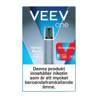 VEEV ONE Pod Velvet Black Device + Strawberry 20mg