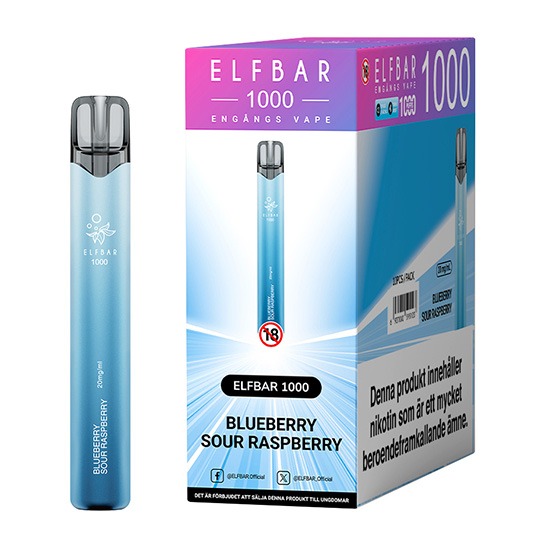Elfbar 1000 Blueberry Sour Raspberry 20mg 5