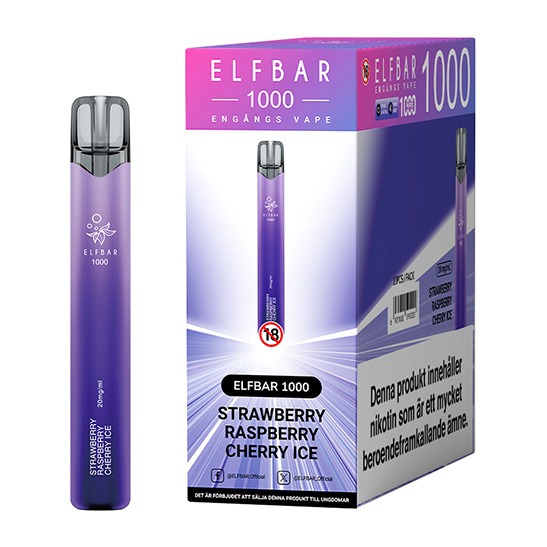 Elfbar 1000 Strawberry Raspberry Cherry Ice 20mg 5