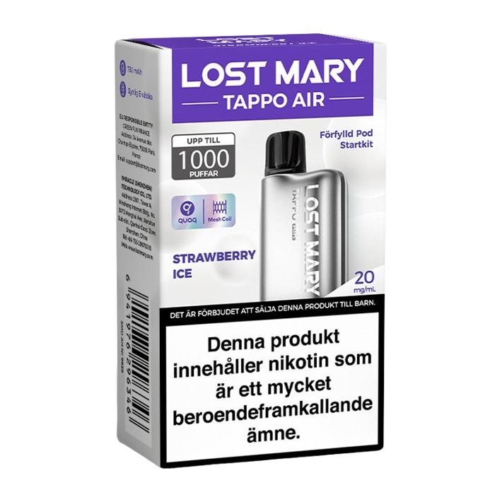 Lost Mary TAPPO Device + PRO Pod Strawberry Ice 20mg