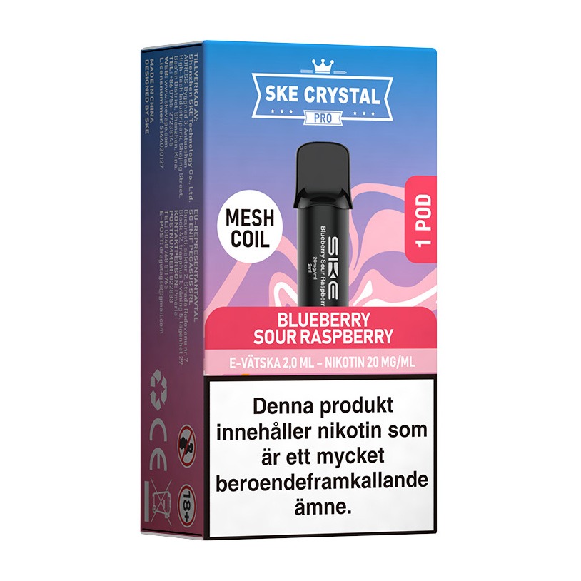SKE Crystal Pro POD Blueberry Sour Raspberry 20mg 2