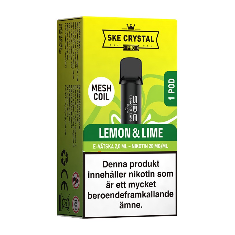 SKE Crystal Pro POD Lemon & Lime 20mg 2