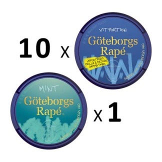 Göteborgs Rapé Mix 11 pack 10 White och 1 Mint