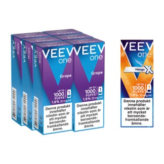 VEEV ONE Pod Grape & Mango 6 + 1 mix pack 20mg